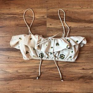 Zara Embroidered Micro Crop Top